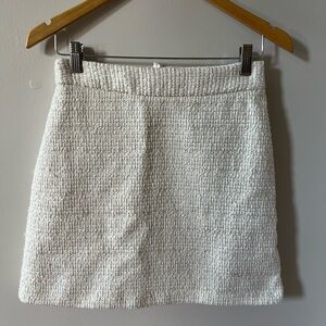 Cream H&M Tweed Skirt